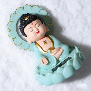 <span class=keywords><strong>Figurine</strong></span> de Bouddha à tête oscillante à énergie <span class=keywords><strong>solaire</strong></span>, Statue de Bouddha mignonne en résine, Ornement spirituel pour tableau de bord de <span class=keywords><strong>voiture</strong></span> et décoration intérieure - Product Image 6