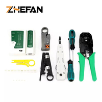 ZHEFAN Kit d'Outils de Réparation de Réseau Informatique 10 en 1, Testeur de Câble LAN, Coupe-Fil, Tournevis, Pinces, Pince à Sertir