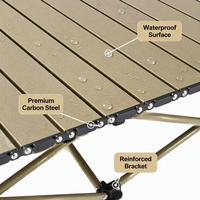 Table de camping, de plage et de pique-nique pliable multi-personnes, résistante à la corrosion, en acier au carbone, imperméable à toutes les intempéries, facile à utiliser