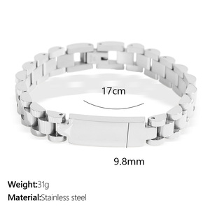 Bracelet chaîne en acier inoxydable plaqué or 24 carats tendance Hottime 2025, logo personnalisé, certifié par une tierce partie, unisexe, pour anniversaire - Product Image 5