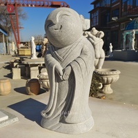 Estatua de Bodhisattva Ksitigarbha de Mármol Estilo Japonés, Decoración Budista para Jardín Zen, Estatua de Monje Pequeño de Mármol