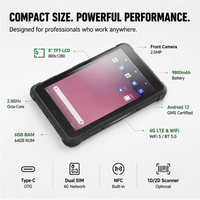Tableta Industrial Resistente de 8 Pulgadas con Android, Escáner de Código QR, Resistente al Agua y a los Golpes, para Gestión de Inventario y Operaciones de Almacén