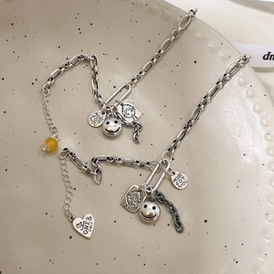 Smiley Face <b>Charm</b> Bracelet S925 Sterling <b>Silver</b> Women's Everyday Wear Cartoon Style Fine Jewelry - Product Image 3