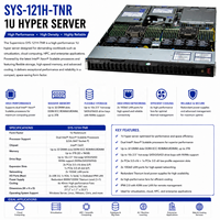 Supermicro Hyper SuperServer SYS 121H TNR 1U Intel Xeon Scalable 32 DDR5 DIMM 8 baies NVMe à échange à chaud 3 PCIe 5.0 Serveur GPU 1U