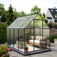Serre solaire moderne personnalisable panneaux en polycarbonate et cadre en métal pour l'extérieur, le jardin et la maison.