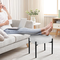 Tabouret de vanité en fausse fourrure Chaise Tabourets de maquillage pouf doux Repose-pieds multifonctionnel rembourré en fourrure