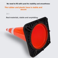 Cône de signalisation routière en PVC résistant aux écrasements, à rotation 360 degrés, avec réflectivité prismatique haute intensité et protection IP67
