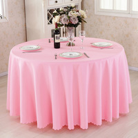 Nappes rondes en polyester blanc de 120 et 132 pouces pour fêtes, banquets, événements et décorations de mariage