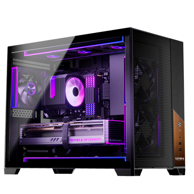 upHere UC03 High Airflow Mesh Gaming PC Case Tempered Glass 400mm GPU Desktop Computer Case M-ATX Dual SSD HDD