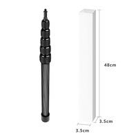 Bras de flèche de microphone portable Bras de micro extensible à 6 sections Poteau de flèche en fibre de carbone pour microphones Vis et filetage de 1/4 pouces