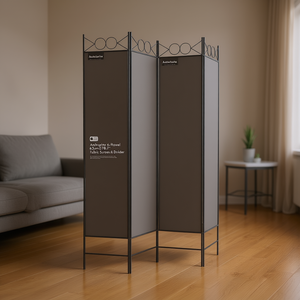 Separador de Ambientes de 4 Paneles Color Antracita, 63x78.7, Pantalla de Tela Plegable, Diseño Moderno - Product Image 2
