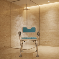 Chaise de douche durable avec accoudoirs amovibles, réglable en hauteur pour différents utilisateurs