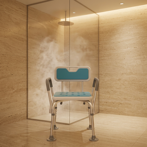 <span class=keywords><strong>Chaise</strong></span> de douche durable avec accoudoirs amovibles, réglable en hauteur pour différents utilisateurs - Product Image 2