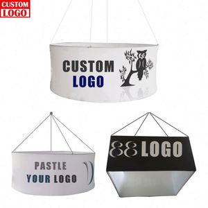 Bannière suspendue au plafond en tissu tendu carré, imprimée sur mesure, pour salon professionnel, exposition, publicité, support de bannière - Product Image 1