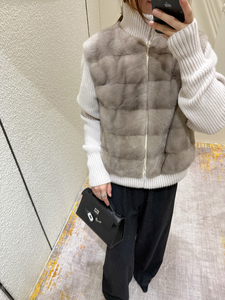 Manteau <span class=keywords><strong>court</strong></span> en fourrure de vison haut de gamme pour femme, style luxe Purple Label, fermeture éclair, coupe-vent, <span class=keywords><strong>trench</strong></span> décontracté, vêtement d'extérieur printemps - Product Image 2