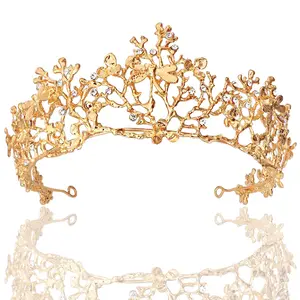 Jachon Wedding Crown for Bride Vintage Baroque Queen Tiara for Wedding Pageant Prom Headpieces
