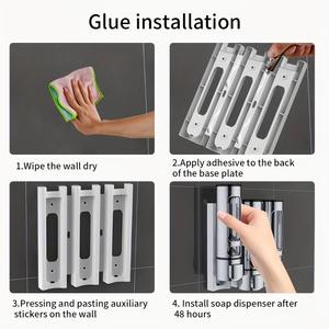 Distributeur de savon mural Morning Dew, 400 ml, rechargeable manuellement, pour gel douche et savon pour les mains - Product Image 3