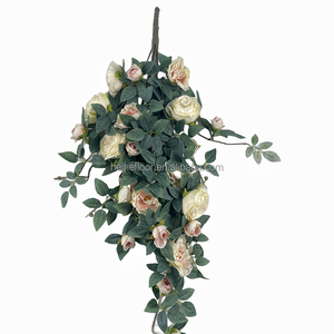 Décoration de la maison rotin blanc soie fleur plafond suspendu fleurs artificielles rose fleurs suspendues fête festival décoration - Product Image 2