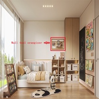 YOUPON Étagère murale moderne multifonctionnelle robuste, organisateur de rangement décoratif, étagère murale pour chambre à coucher, organisateur mural