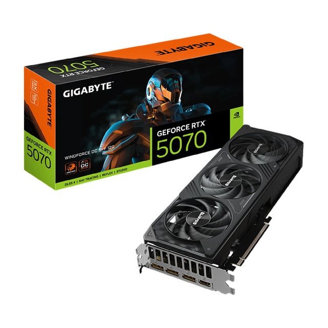 New GeForce RTX 5070 WINDFORCE OC SFF 12G Fan-Cooled Gaming AI Intelligent Learning PCIe 5.0 Desktop Graphics Card