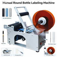 Machine d'étiquetage auto-adhésive pneumatique manuelle de haute qualité pour bouteilles en verre, en plastique et pots de confiture, prix compétitif, portable