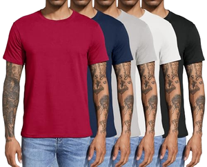 เสื้อยืดแขนสั้นผู้ชาย ผ้าฝ้าย 95% สแปนเด็กซ์ 5% ดีไซน์เรียบ สำหรับออกกำลังกายและเล่นกีฬา พร้อมสกรีนลาย ระบายอากาศได้ดี แห้งเร็ว - Product Image 1