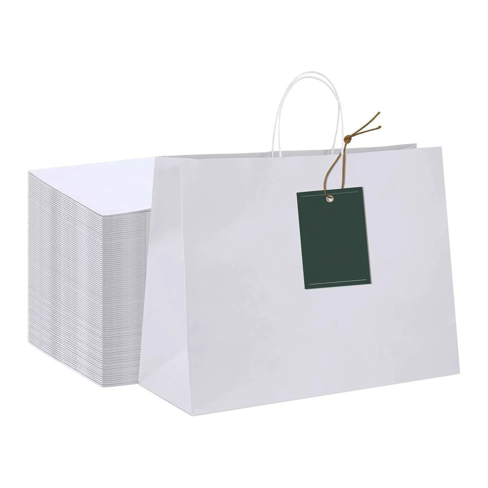 Giocattoli di compleanno per bambini imballaggio di carta Kraft bianca per acquisti di dimensioni personalizzate negozio di articoli da regalo Business 26*12*31.5 per feste goodie bag