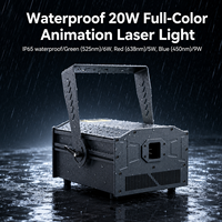 Luz Láser de Animación RGB a Todo Color de 20W, IP65 Impermeable, DMX512, Iluminación de Escenario para DJ, Conciertos, Discotecas y Eventos al Aire Libre