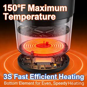 Taşınabilir Paslanmaz Çelik Led Dijital Sıcaklık Kontrollü Kendinden Isıtmalı Kahve Kupası Fabrika Tasarımı Akıllı Kahve Kupası - Product Image 4