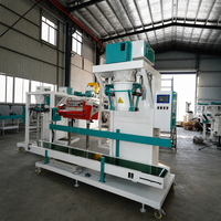 Machine d'emballage de granulés avec scelleuse thermique et machine à coudre les sacs, double station, pour scellage thermique des sacs PE et couture des sacs tissés