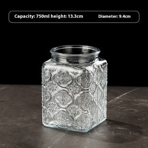 عبوة زجاجية منزلية مربعة الشكل للبيع بالجملة زهرة شاي الجوز - Product Image 3