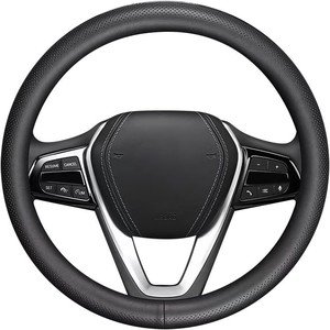 Salida <span class=keywords><strong>de</strong></span> fábrica al por mayor universal antideslizante <span class=keywords><strong>de</strong></span> seguridad <span class=keywords><strong>de</strong></span> <span class=keywords><strong>cuero</strong></span> suave cubierta del <span class=keywords><strong>volante</strong></span> del coche para Tesla modelo S - Product Image 2