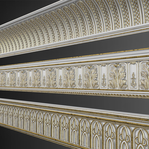 <span class=keywords><strong>Moulure</strong></span> murale de style cour avec fillet multicouche et bordure <span class=keywords><strong>dorée</strong></span> pour hall d'entrée de villa haut de gamme, <span class=keywords><strong>moulure</strong></span> en bois à motif rétro - Product Image 1