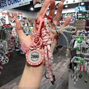 Llavero Decorativo Multiusos Estilo Niche con Cuerda Trenzada de Nylon Rosa y Material Acrílico - Product Image 4