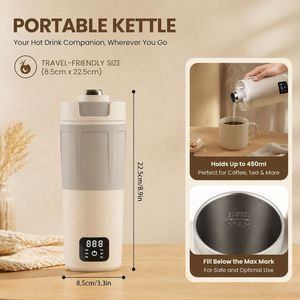 Hervidor Eléctrico USB, Taza Térmica, Calentador de Bebidas, Plegable, Portátil, Metálico, 400W, Recargable, para el Hogar - Product Image 4
