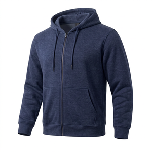 Men's <b>Full</b> <b>Zip</b> <b>Hoodie</b> Cotton Fleece Sweatshirt Regular Fit Solid Color Casual Hooded Long Sleeve With Pockets Autumn Wear - Product Image 1