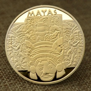 Moderno maya in rilievo da collezione <span class=keywords><strong>monete</strong></span> Commemorative tridimensionali in rilievo artigianato in lega placcata a colori - Product Image 2