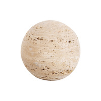 Stonekocc D4cm - D30cm Marbre Naturel Jaune Travertin Pierre Boule Ronde Beige Travertin avec Différents Diamètres Décor À La Maison