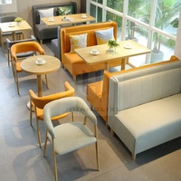 Canapé de restaurant banc avec ensembles de table cabine simple à double face café chaise de salle à manger à cadre en bois