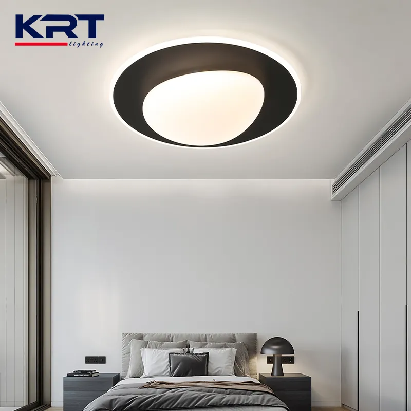 Luminária led de teto montada, vvs, novo estilo, 50cm, 42w, branco/preto, iluminação de ferro, romântico, para hotel