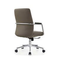 Chaise de bureau ergonomique pivotante en cuir à dossier moyen, chaise de direction moderne de luxe, personnalisation, vente en gros OEM, prix de gros