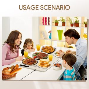 Plateau chauffant alimentaire pliable à 3 températures, recharge rapide, contrôle de la température réglable, pour réchauffer les aliments et les plats chauds - Product Image 6