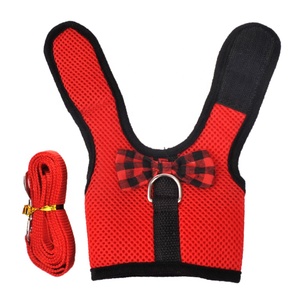 Arnés pequeño <span class=keywords><strong>para</strong></span> mascotas al aire libre, conjunto de chaleco y correa con decoración de lazo, arnés de correa <span class=keywords><strong>para</strong></span> el pecho <span class=keywords><strong>para</strong></span> Conejo, Hurón, conejillo de indias, hámster - Product Image 6