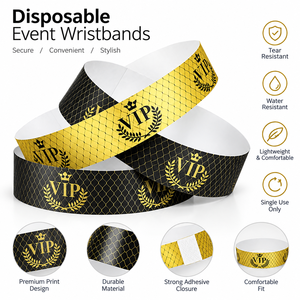Pulsera de Papel Tyvek Personalizada para Brazo y Muñeca, de Un Solo Uso, para Eventos, Festivales y Fiestas - Product Image 2