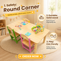 Solution Complète pour Projets Scolaires K12 : Ensemble Bureau-Chaise de Maternelle en Panneau HDF Écologique et Durable, Option de Couleur Personnalisée, Certifié ISO