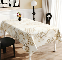 Nappe carrée en PU marbré Kintsugi à motifs imprimés Scéniques Or Blanc, taille personnalisée, couleur et motif au choix, imperméable, anti-taches, écologique