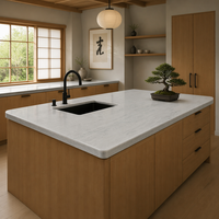 Dalle de pierre de quartz gris cyan brumeux 3200x1600mm |   Certifié ISO 9001 CE |   Plateau de table moderne pour hall d'hôtel, salle de bain, usage commercial