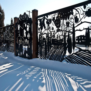 Poteau de clôture moderne en acier Corten écologique avec panneaux en bois traité sous pression et service de modélisation 3D pour la conception de clôtures de jardin - Product Image 4