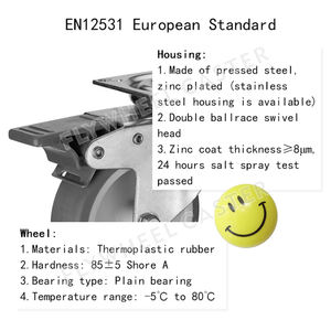 Hochwertige Thermoplastische Gummi TPE Lenkrolle 2 Zoll 2,5 Zoll 3 Zoll 4 Zoll Leichte TPR Schwenkrolle - Product Image 3