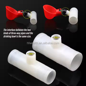 Tubo en T de 1/2 "y 3/4" para bebedero de pollo que se conecta con tubería de agua, suministros de plástico para aves de corral - Product Image 6